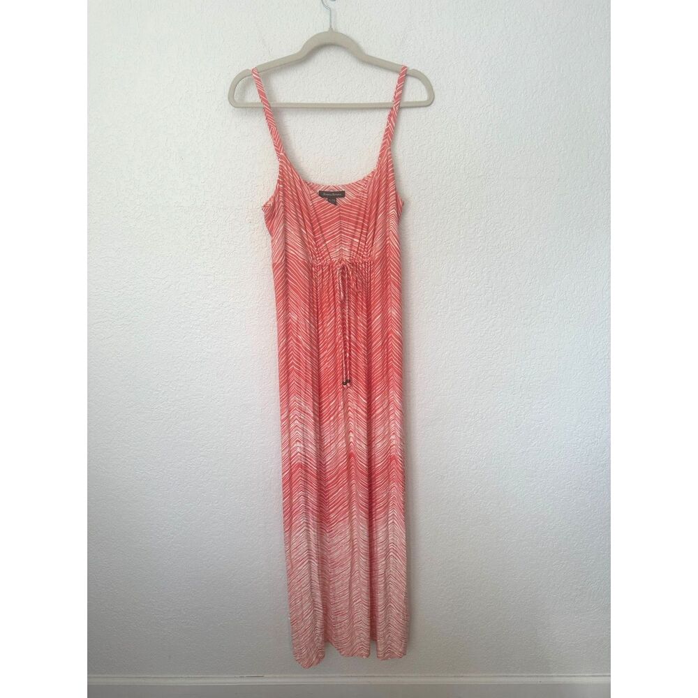 Tommy Bahama Coral and White Striped Maxi Dress